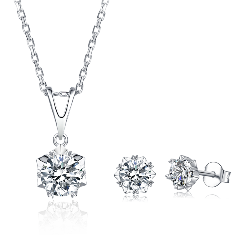 Popular Luxury  925 Sterling Silver Moissanite Pendant Women Engagement Six Prongs Large Diamond Wedding Party Necklace